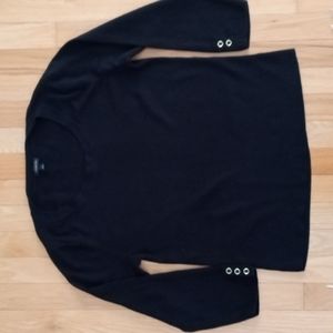 Woman's Large Black Lightweight 3/4 Sleeve Sweater